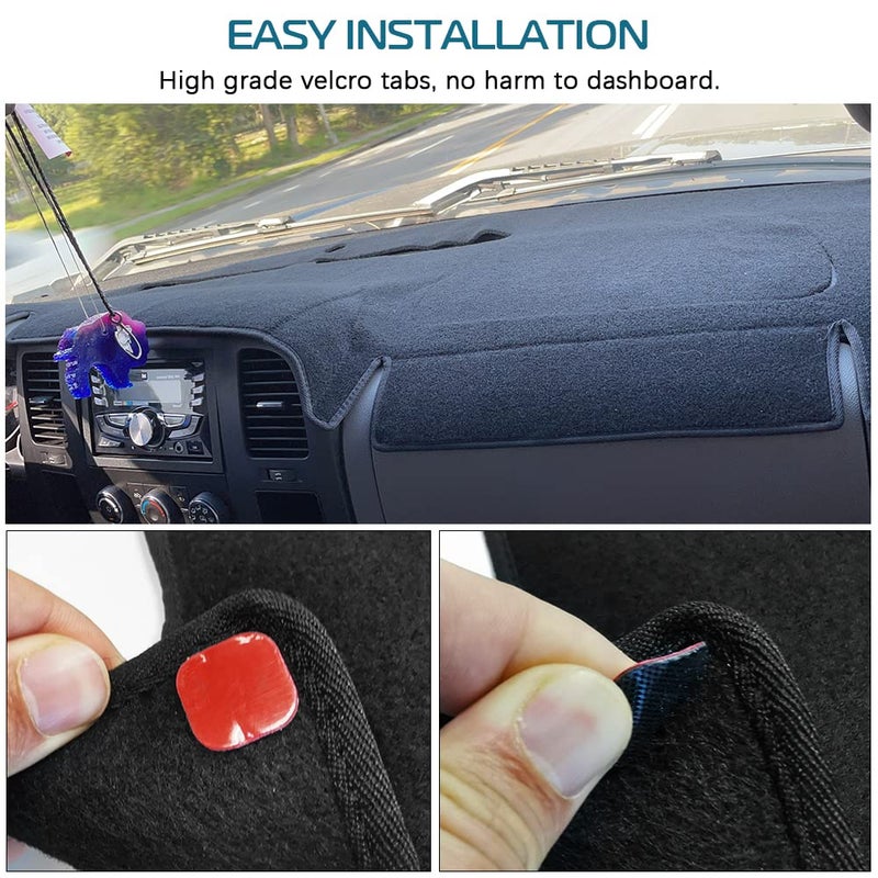 KEDAKEJI Black Dash Cover Fit Compatible with 2007-2014 Chevy Tahoe, Avalanche, Suburban, GMC Yukon/Yukon XL, Sierra & Silverado LTZ, Dashboard Cover Carpet - Image 5